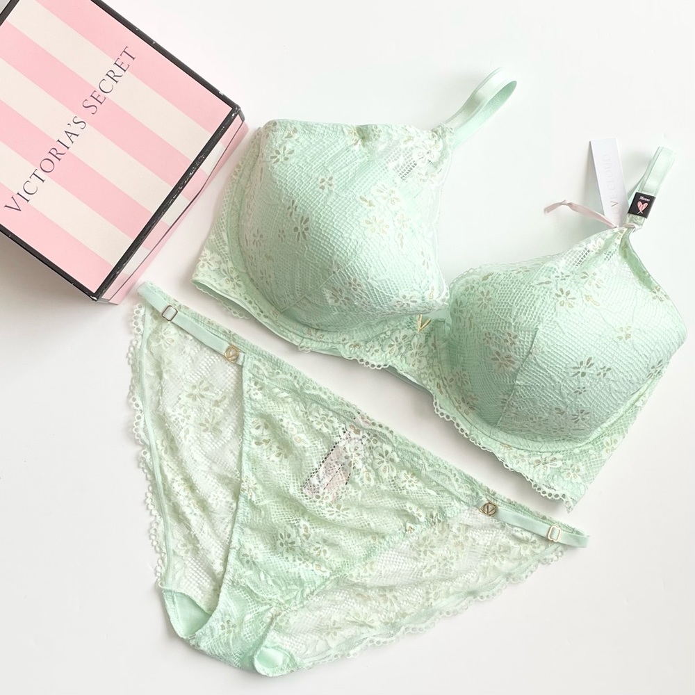 38DDD XXL Victoria’s Secret mint green bra set